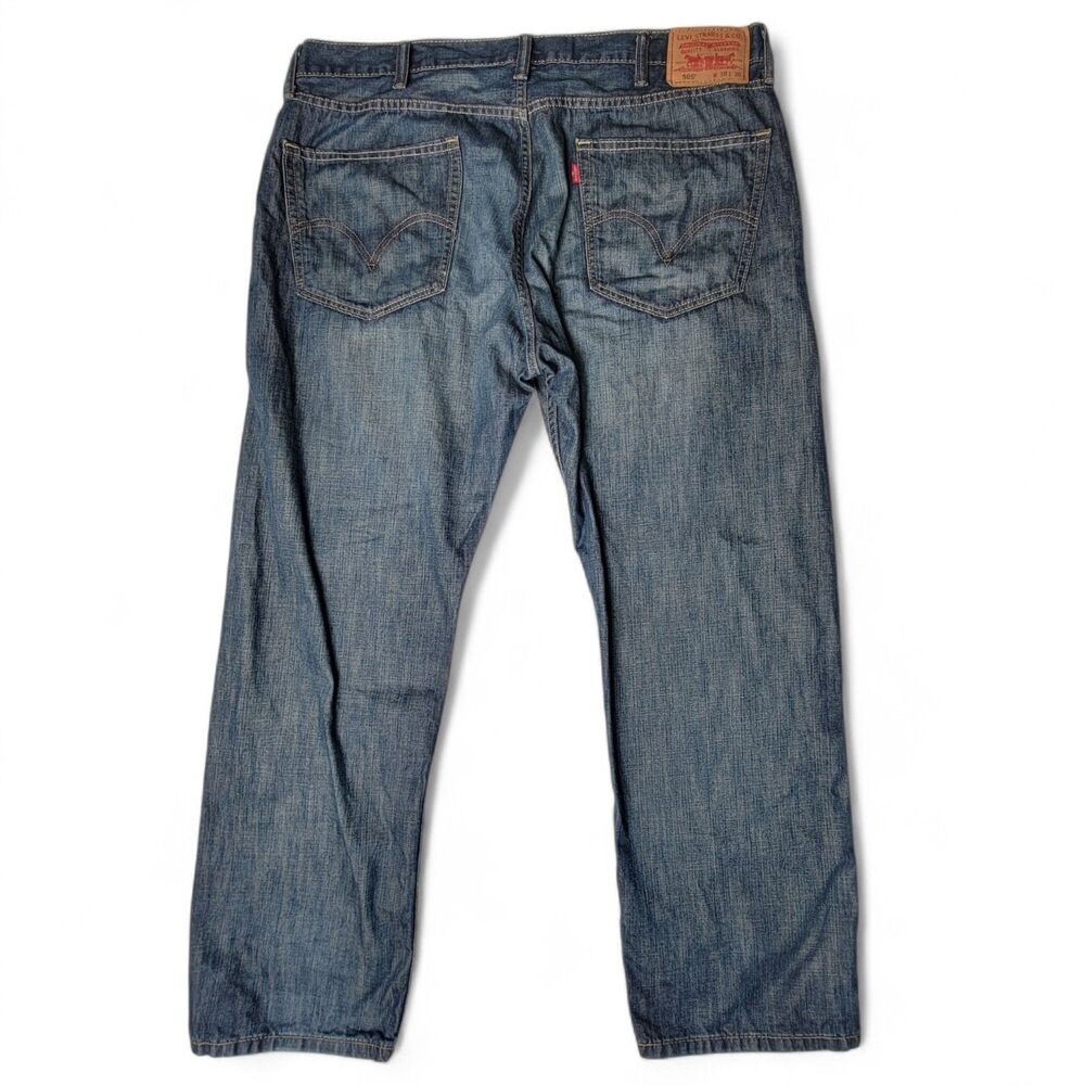 Levi's 505 Jeans Men's 38x30 Blue Faded Denim Cotton Regular Fit Straight Leg - Picture 2 of 8